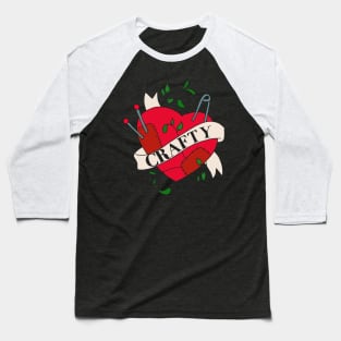 Crafty Tattoo Heart Baseball T-Shirt